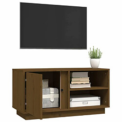 Maison Chic Meuble TV scandinave - Banc TV pour salon Marron miel 80x35x40,5 cm Bois de pin massif -MN49076 pas cher