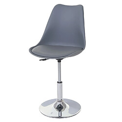 Mendler 2x chaise pivotante Malmö T501, réglable en hauteur, similicuir ~ gris foncé pas cher