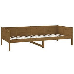 Avis vidaXL Lit de jour sans matelas marron miel bois pin massif 90x190 cm