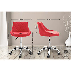 Acheter Decoshop26 Tabouret de travail confortable pour cabinet médical salon de beauté en PVC rouge pivotant et réglable 10_0003226