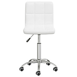 Helloshop26 Chaise fauteuil siège de bureau informatique étude pivotante similicuir blanc 02_0024047