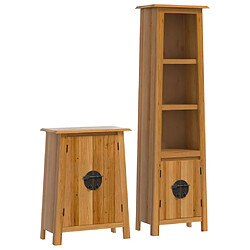 ComfortXL Ensemble De Meubles De Salle De Bain 2 Pièces Bois De Pin Massif