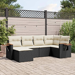 Maison Chic Salon de jardin 6 pcs avec coussins | Ensemble de Table et chaises | Mobilier d'Extérieur noir résine tressée -GKD91262