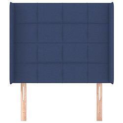 Avis Maison Chic Tête de lit scandinave avec oreilles,meuble de chambre Bleu 83x16x118/128 cm Tissu -MN62363