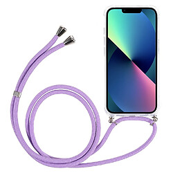 Coque en TPU + acrylique anti-chute, avec longe réglable violet pour votre Apple iPhone 13 mini 5.4 pouces