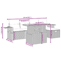 Avis vidaXL Salon de jardin 6 pcs avec coussins noir résine tressée