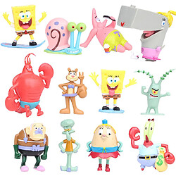 Universal 12pcs Bob l'éponge patrick figure jouet modèle collection dessin animé gâteau décoration