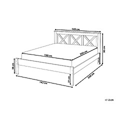 Avis Beliani Lit double en bois blanc 140 x 200 cm TANNAY