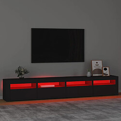 Acheter vidaXL Meuble TV avec lumières LED Noir 240x35x40 cm