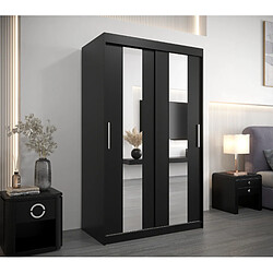 Abiks Meble Armoire Pole à portes coulissantes 200/120/62 2 portes (noir/noir)