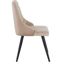 Avis Decoshop26 2 chaises de salle à manger en tissu velours crème rembourré couture losange pieds en métal noir CDS09338