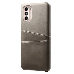 Coque en TPU + PU KSQ avec porte-cartes gris pour votre Motorola Moto G41/G31