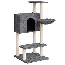 vidaXL Arbre à chat avec griffoirs en sisal Gris foncé 108,5 cm