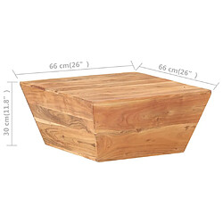 vidaXL Table basse en forme de V 66x66x30 cm Bois d'acacia massif pas cher