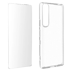 Avizar Coque Sony Xperia 1 III Souple et Film Verre Trempé 9H transparent