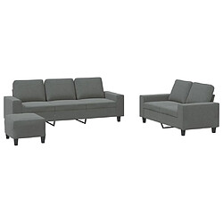 Maison Chic Ensemble de canapés 3 pcs, Canapé droit Sofa pour Salon gris foncé tissu -GKD994650