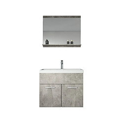 Auco Meuble de salle de bain de Montreal 02 60 cm lavabo Beton - Armoire de rangement Meuble lavabo evier Meubles