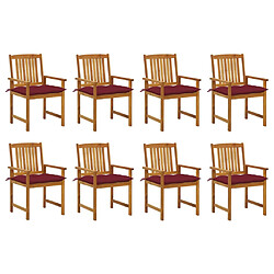 vidaXL Chaises de jardin avec coussins lot de 8 Bois d'acacia solide