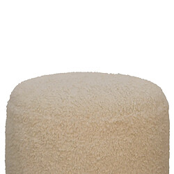 Avis Artisan Furniture Pouf rond en bouclette crème rembourré, salon ou chambre