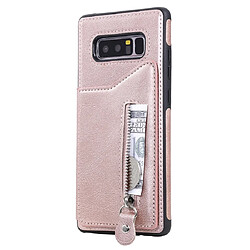 Wewoo Housse Coque Pour Galaxy Note 8 étui de protection antichoc à double boucle de couleur unie solide or rose