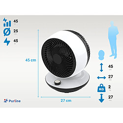 Purline Ventilateur de table à oscillation verticale