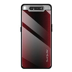 Wewoo Coque Pour Galaxy A80 / A90 Housse de protection en verre dégradé de texture rouge