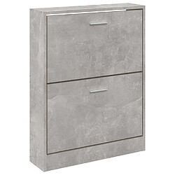 Acheter Maison Chic Armoire à Chaussures Gris béton,Meuble de Rangement à Chaussures 59x17x81 cm Bois d'ingénierie -MN64275