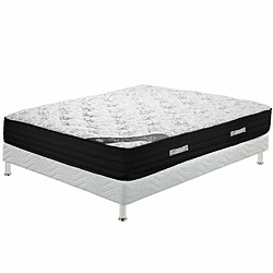 Ebac Matelas + sommier tapissier 160x200 Ressorts - Black mattress - Soutien très ferme