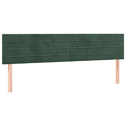 Avis vidaXL Tête de lit à LED Vert foncé 180x5x78/88 cm Velours