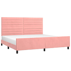 Avis Maison Chic Lit adulte - Cadre Structure de lit avec tête de lit Contemporain Rose 200x200 cm Velours -MN34137