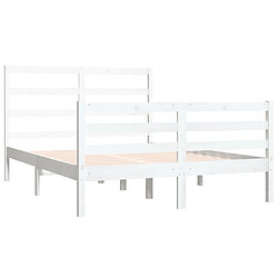 Acheter Maison Chic Lit Moderne Chambre - Cadre/structure de lit pour adulte Blanc Bois de pin massif 120x190 cm Petit Double -MN58729