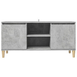 Acheter vidaXL Meuble TV avec pieds en bois massif Gris béton 103,5x35x50 cm