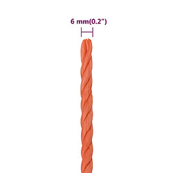 vidaXL Corde de travail Orange 6 mm 25 m Polypropylène pas cher