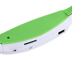 Wewoo Casque Bluetooth Sport blanc et vert pour les smartphone iPad ordinateur portable MP3 ou autres périphériques audio, stockage maximum: 32 Go + étanche à la transpiration stéréo sans fil écouteurs intra-auriculaires avec carte micro SD / TF, pas cher