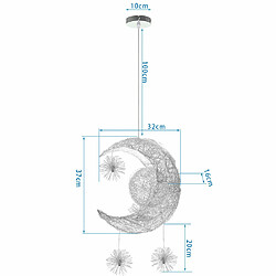 Avis Stoex Lustre Décorative Lune Etoile - En Aluminium - Enfant