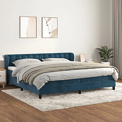 vidaXL Sommier à lattes de lit et matelas Bleu foncé 200x200cm Velours 