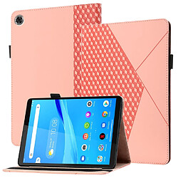 Etui en PU motif losanges avec porte-cartes or rose pour votre Lenovo Tab M8 (FHD)/Tab M8 (2nd Gen) TB-8705F/8705X/8505X