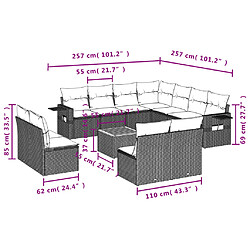 Avis Maison Chic Salon de jardin et coussins 12 pcs | Ensemble de Table et chaises | Mobilier d'Extérieur mélange beige résine tressée -GKD54131