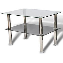 vidaXL Table basse avec 2 étagères Verre