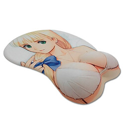 Totalcadeau Tapis de souris 3D relief fille manga blonde et repose poignet seins