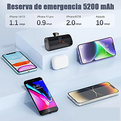 SANAG Cargador Portátil Para Iphone Y Android Mini, 3300Mah Power Bank Pd Pequeña Y Ligera Batería Externa, Powerbank Con Pantalla Led Modelo Compatible Con Iphone Y Android (Noir, Type C) pas cher