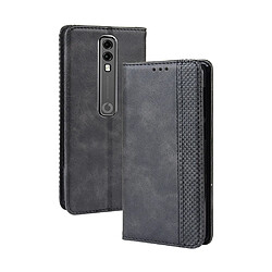 Wewoo Coque Étui en cuir à boucle magnétique avec rétro pour Texture horizontale Vodafone Smart V10 VFD730 porte-cartes et emplacements cartes et cadre photo Noir