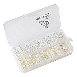 Avis 1000 Pcs Simuler Brillant Perle Perles Lustre Entretoises Lâches DIY Décorations Blanc Et Beige AUCUN TROU