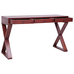 vidaXL Bureau d'ordinateur Marron 115x47x77 cm Bois d'acajou massif