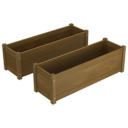 vidaXL Jardinières 2 pcs Marron miel 100x31x31 cm Bois de pin massif