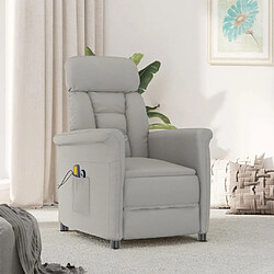 vidaXL Fauteuil de massage électrique Gris clair Similicuir daim