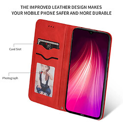 Wewoo Housse Coque Pour Xiaomi Redmi Note 8 Etui en cuir à rabat horizontal magnétique avec peau rétro ressentie Rouge