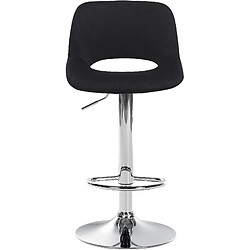 Decoshop26 Tabouret de bar chaise haute x1 avec repose-pieds en velours noir piètement métallique chromé 10_0004596 pas cher