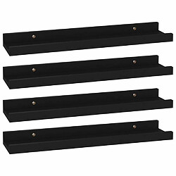 Maison Chic Lot de 4 Étagères murales,Étagère Rangement flottate Noir 40x9x3 cm -MN12479