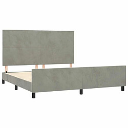 Acheter Maison Chic Lit adulte - Cadre Structure de lit avec tête de lit Contemporain Gris clair 160x200 cm Velours -MN54582